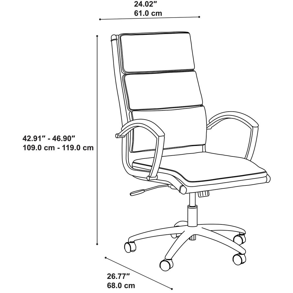 Move 40 Series High Back Leather Executive Office Chair - White Leather. Picture 10