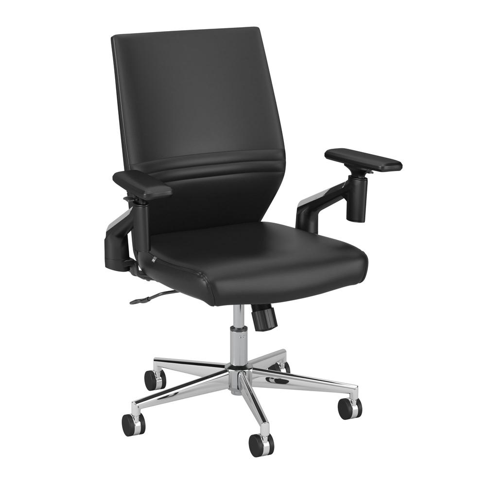 Move 40 Series Mid Back Leather Office Chair - Black Leather. The main picture.