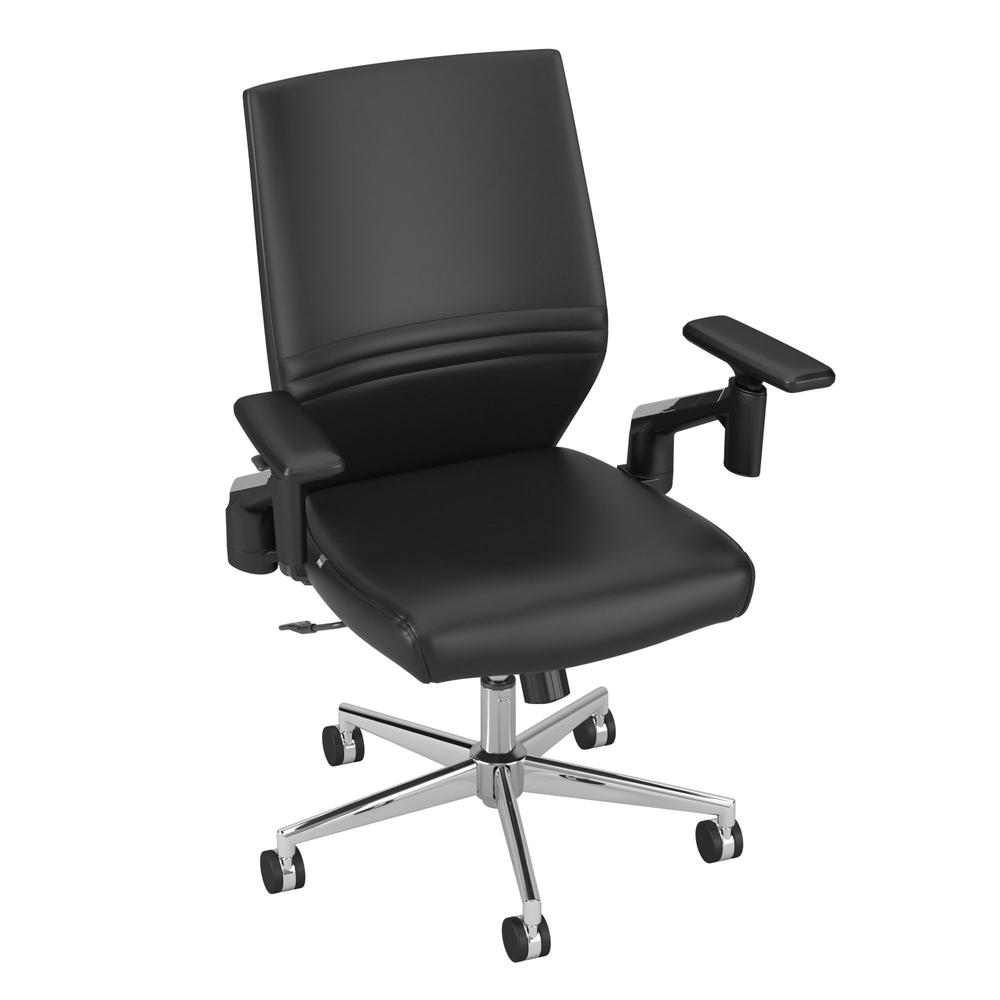 Move 40 Series Mid Back Leather Office Chair - Black Leather. Picture 2