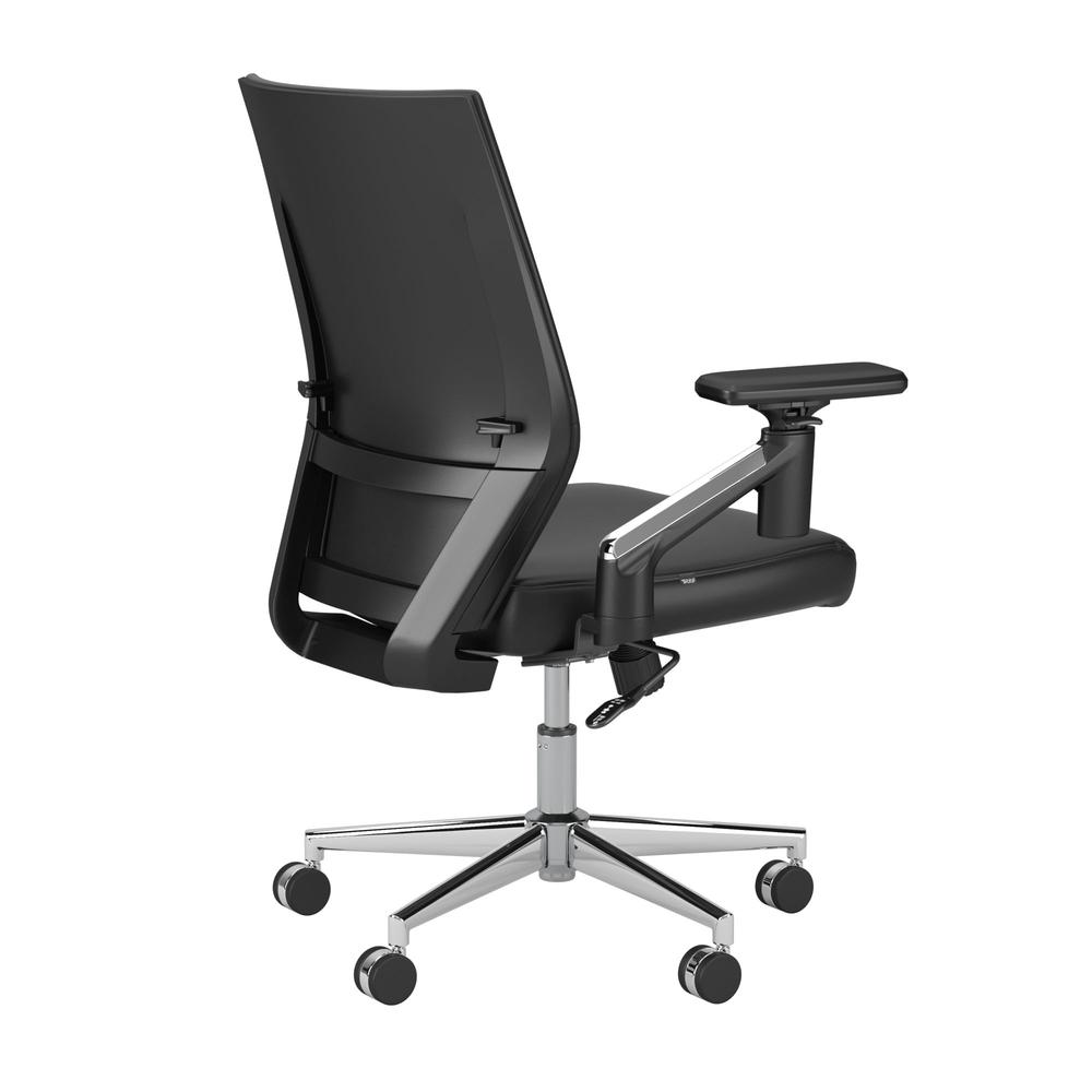 Move 40 Series Mid Back Leather Office Chair - Black Leather. Picture 4