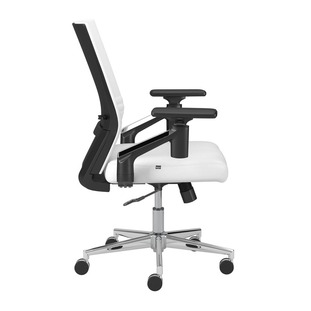 Move 40 Series Mid Back Leather Office Chair - White Leather. Picture 3