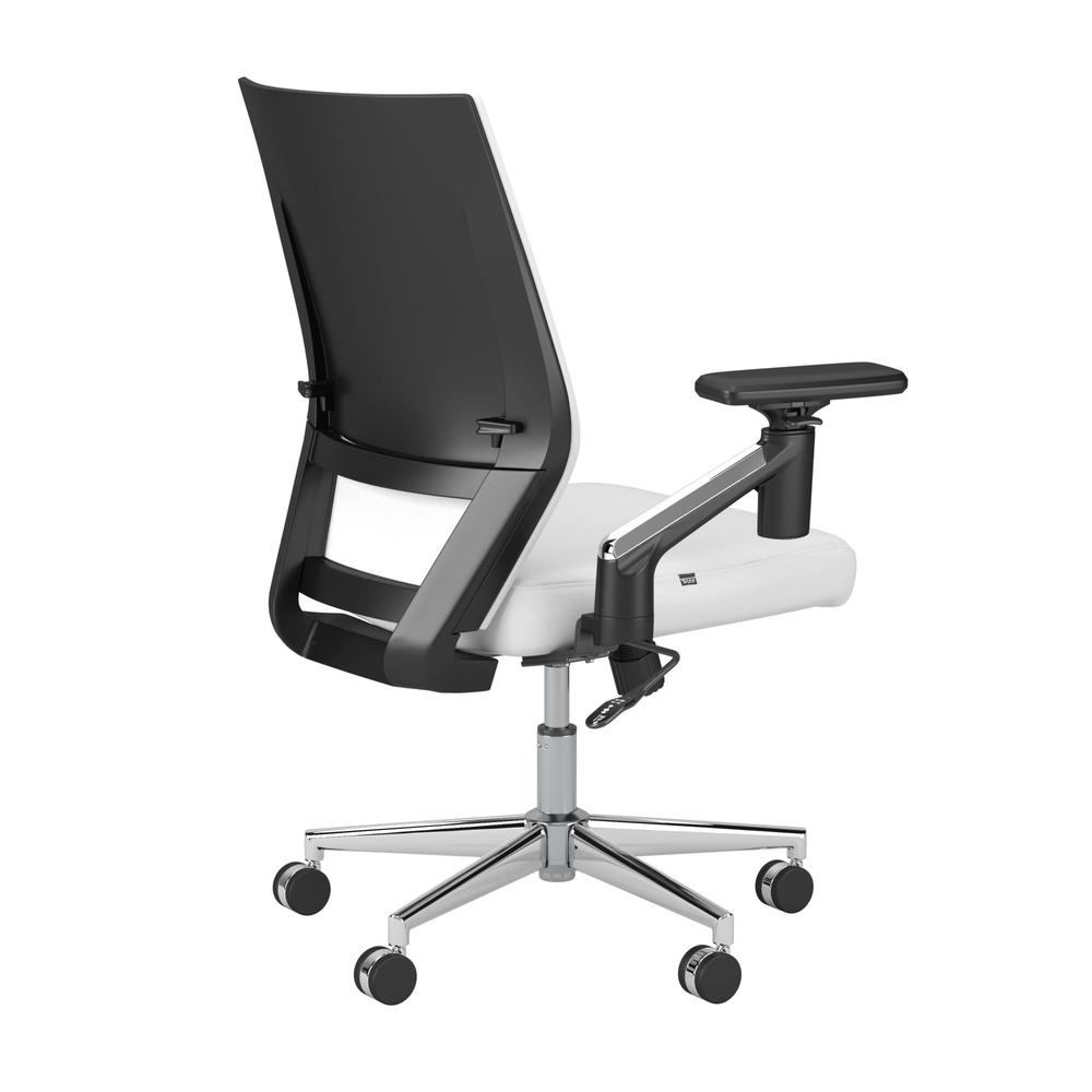 Move 40 Series Mid Back Leather Office Chair - White Leather. Picture 4