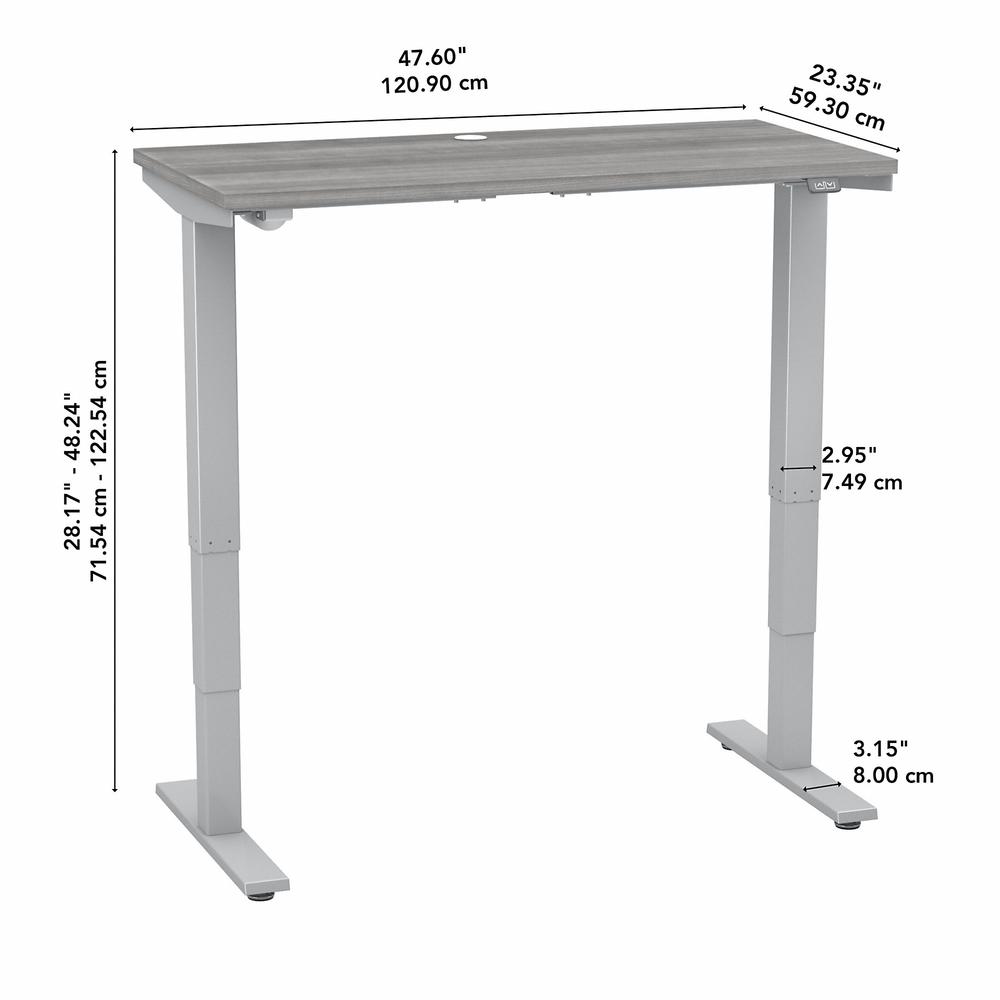 Move 40 Series by Bush Business Furniture 48W x 24D Electric Height Adjustable Standing Desk - Platinum Gray/Cool Gray Metallic. Picture 4