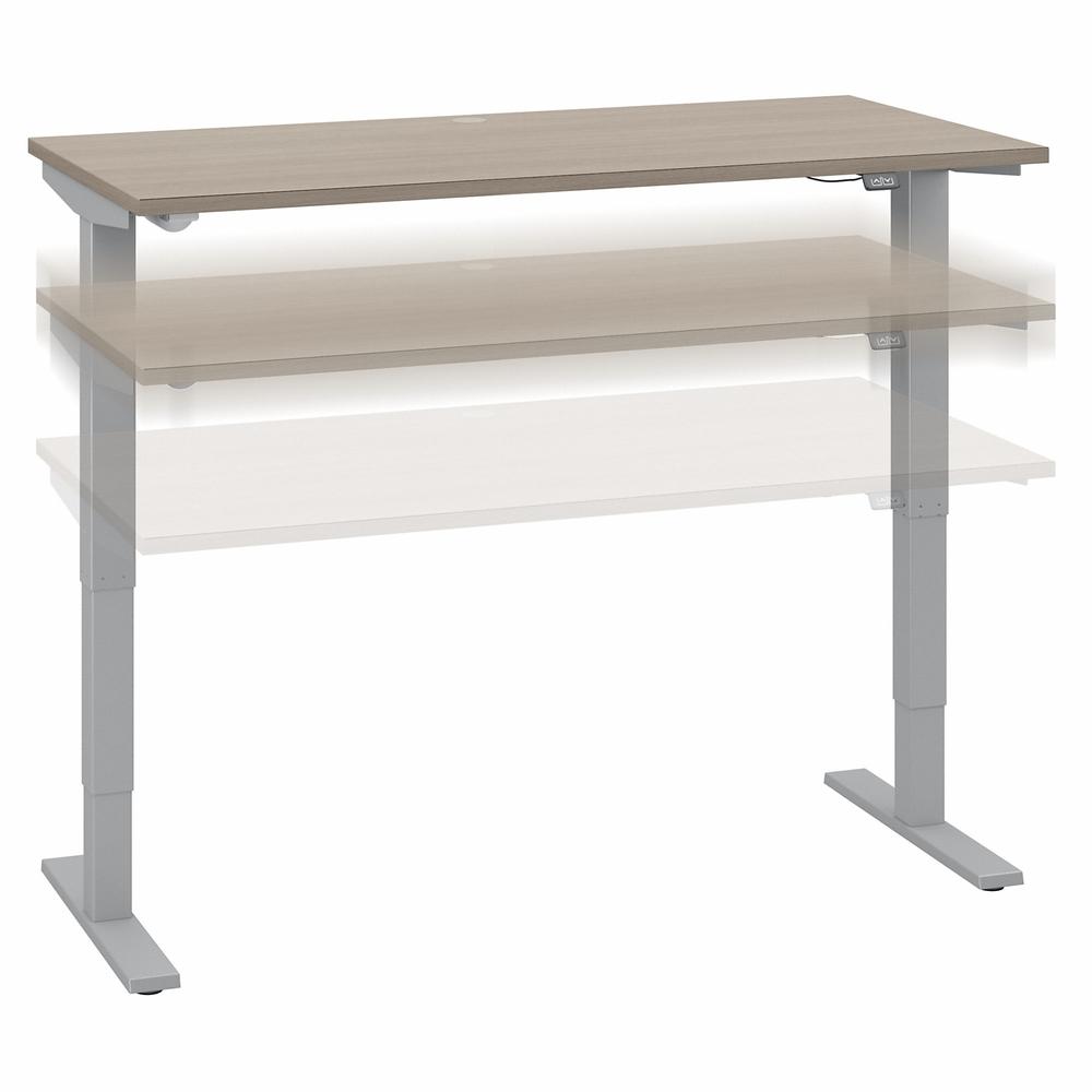 Move 40 Series by Bush Business Furniture 60W x 30D Electric Height Adjustable Standing Desk - Sand Oak/Cool Gray Metallic. Picture 1