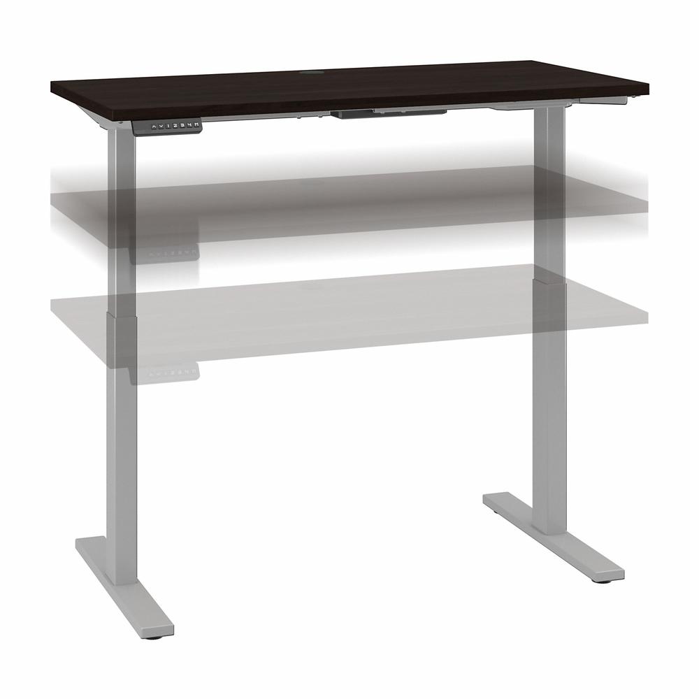 Move 60 Series by Bush Business Furniture 48W x 24D Electric Height Adjustable Standing Desk - Black Walnut/Cool Gray Metallic. Picture 1