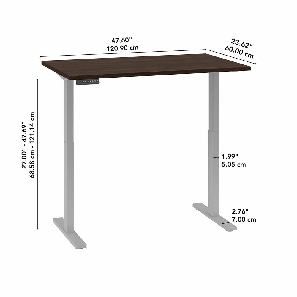 Move 60 Series by Bush Business Furniture 48W x 24D Electric Height Adjustable Standing Desk - Black Walnut/Cool Gray Metallic. Picture 5