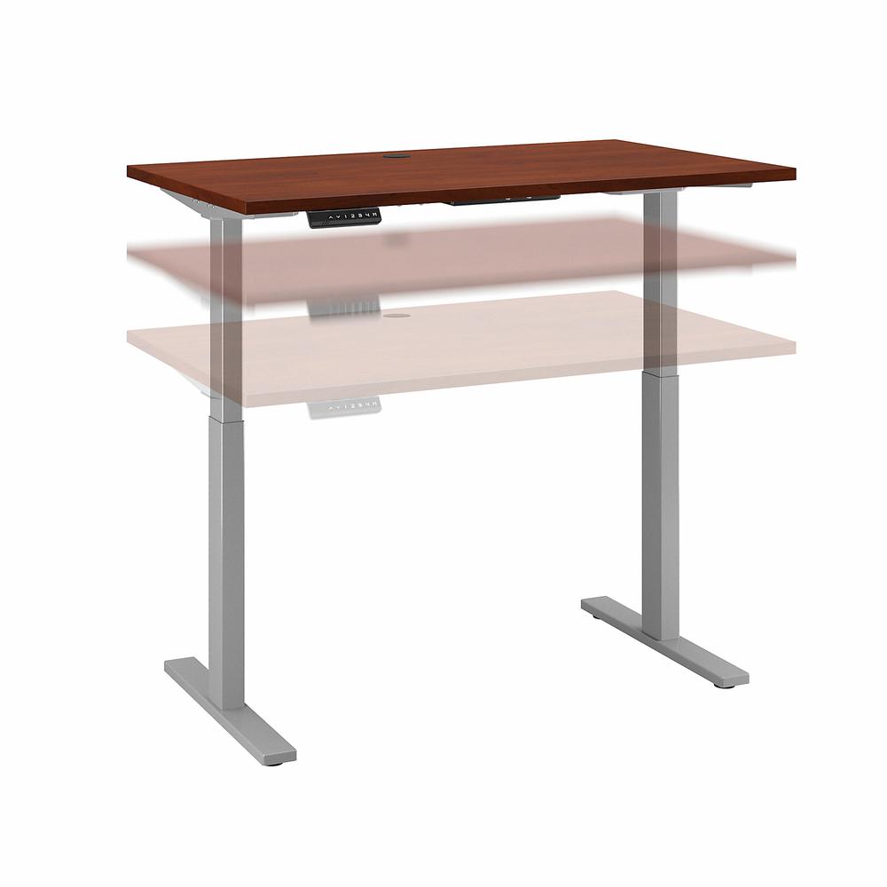 Move 60 Series by Bush Business Furniture 48W x 24D Height Adjustable Standing Desk, Hansen Cherry/Cool Gray Metallic. The main picture.