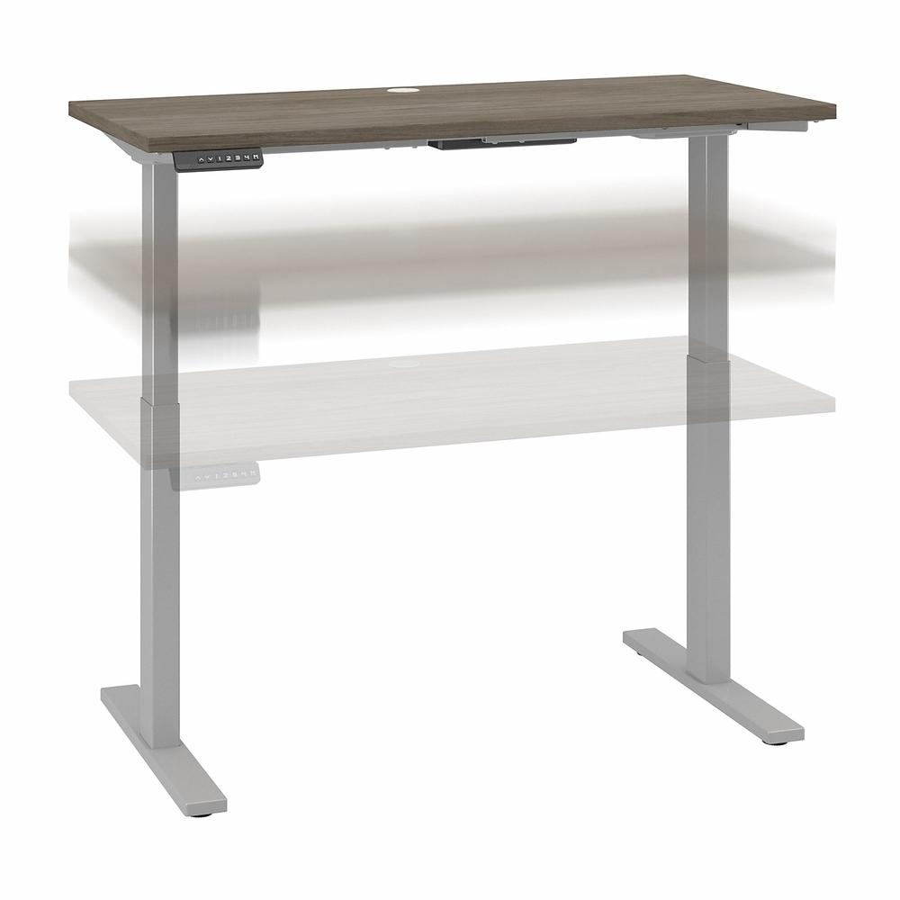 Move 60 Series by Bush Business Furniture 48W x 24D Height Adjustable Standing Desk , Modern Hickory/Cool Gray Metallic. Picture 1