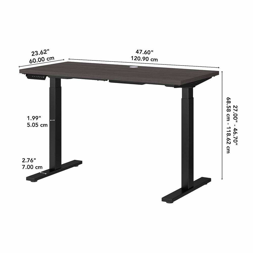 Move 60 Series by Bush Business Furniture 48W x 24D Height Adjustable Standing Desk , Storm Gray/Black Powder Coat. Picture 6
