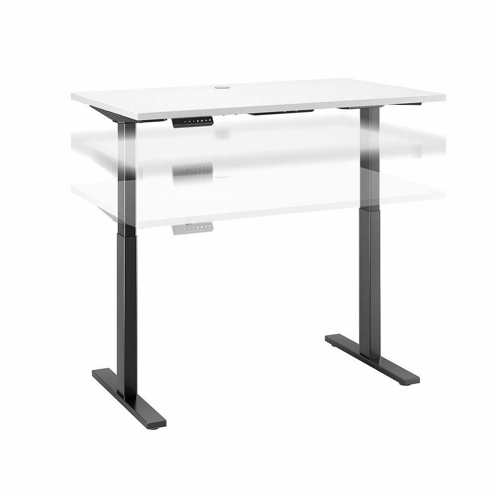 Move 60 Series by Bush Business Furniture 48W x 24D Electric Height Adjustable Standing Desk, White/Black Powder Coat. The main picture.