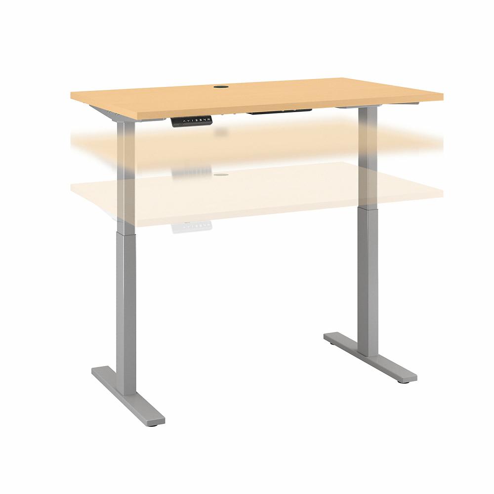 Move 60 Series by Bush Business Furniture 48W x 30D Height Adjustable Standing Desk, Natural Maple/Cool Gray Metallic. The main picture.