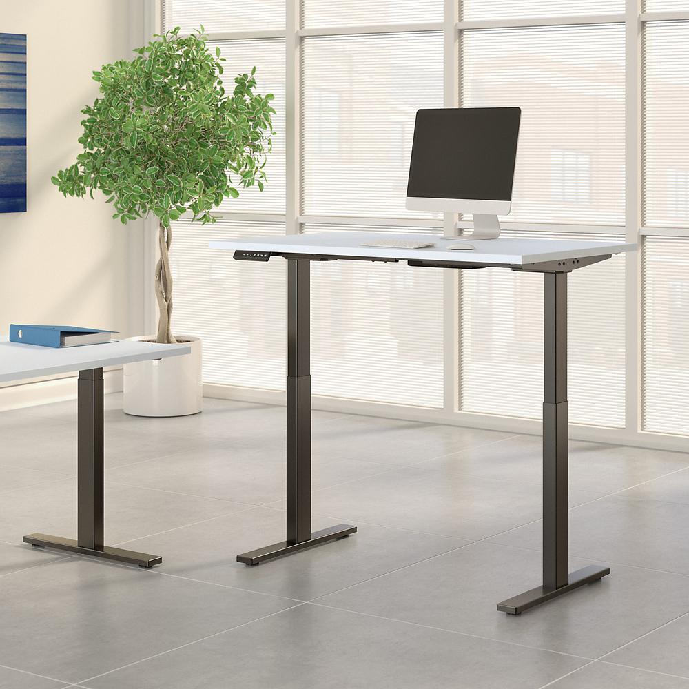 Move 60 Series by Bush Business Furniture 48W x 30D Height Adjustable Standing Desk, White/Black Powder Coat. Picture 2