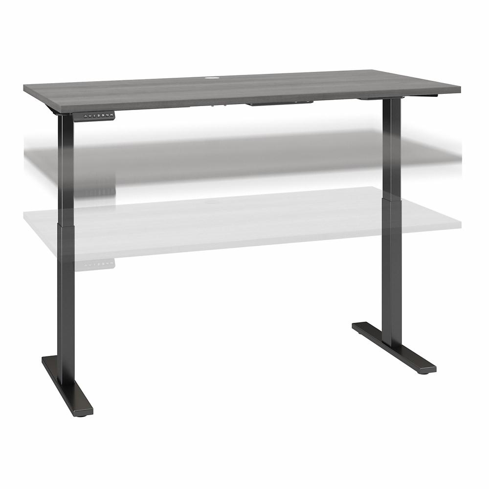 Move 60 Series by Bush Business Furniture 60W x 30D Electric Height Adjustable Standing Desk - Platinum Gray/Black Powder Coat. Picture 1