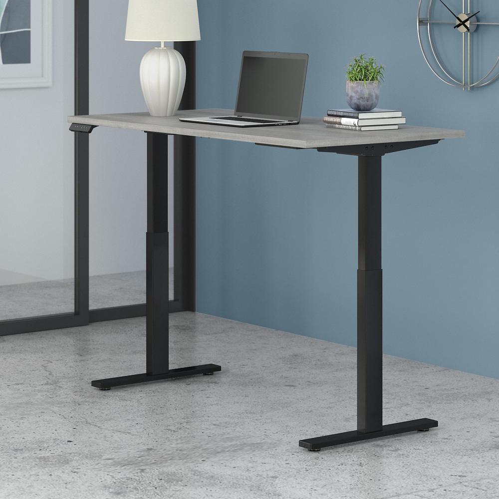 Move 60 Series by Bush Business Furniture 60W x 30D Electric Height Adjustable Standing Desk - Platinum Gray/Black Powder Coat. Picture 2