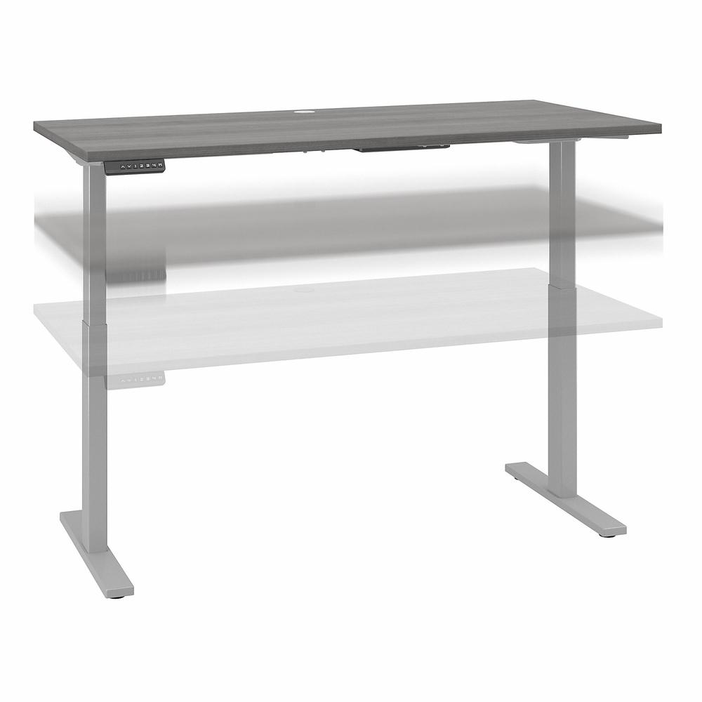 Move 60 Series by Bush Business Furniture 60W x 30D Height Adjustable Standing Desk , Platinum Gray/Cool Gray Metallic. Picture 1