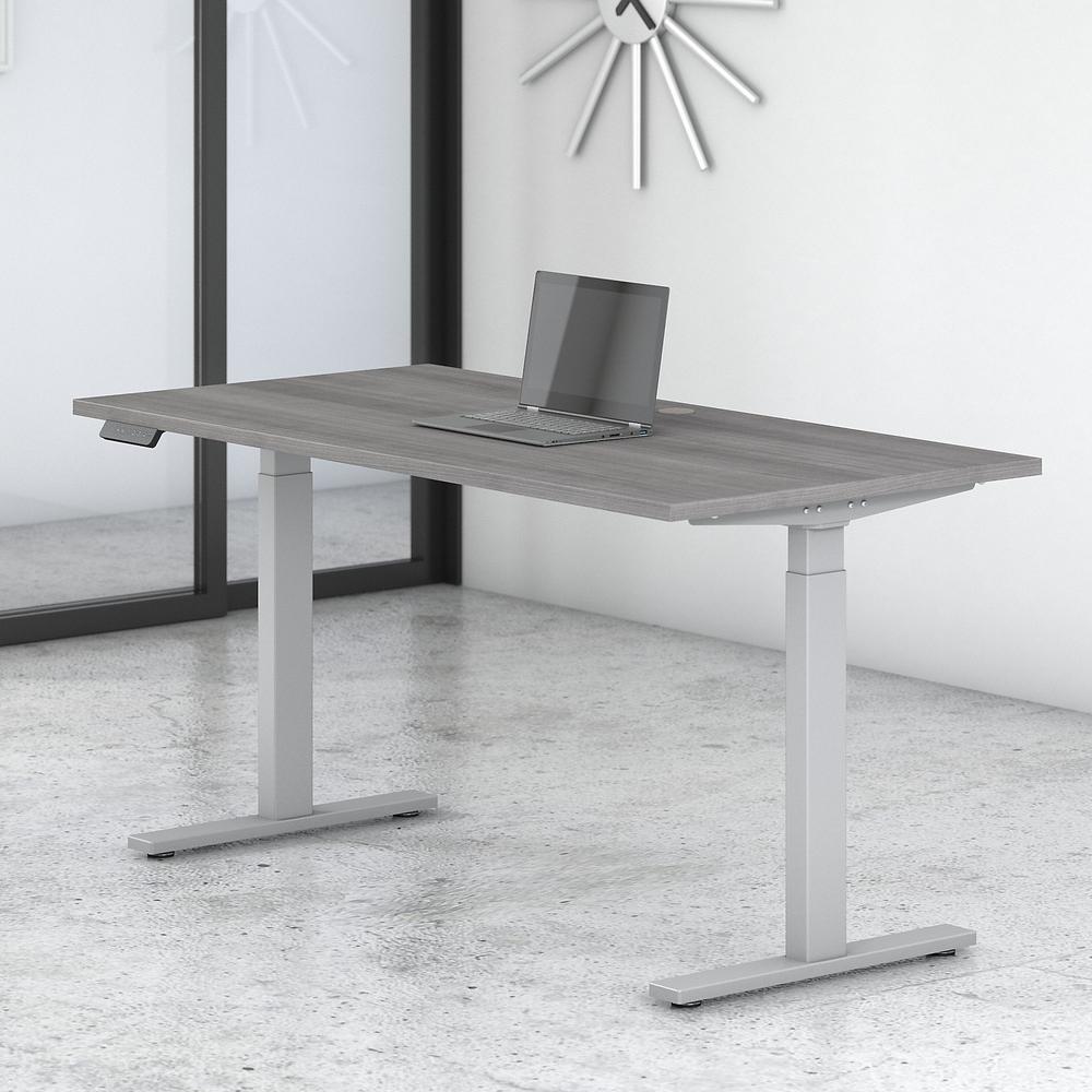 Move 60 Series by Bush Business Furniture 60W x 30D Height Adjustable Standing Desk , Platinum Gray/Cool Gray Metallic. Picture 2