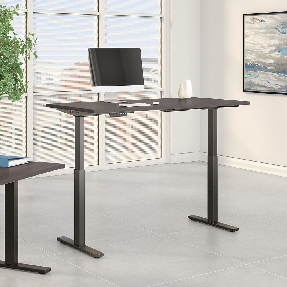 Move 60 Series by Bush Business Furniture 60W x 30D Height Adjustable Standing Desk, Storm Gray/Black Powder Coat. Picture 2
