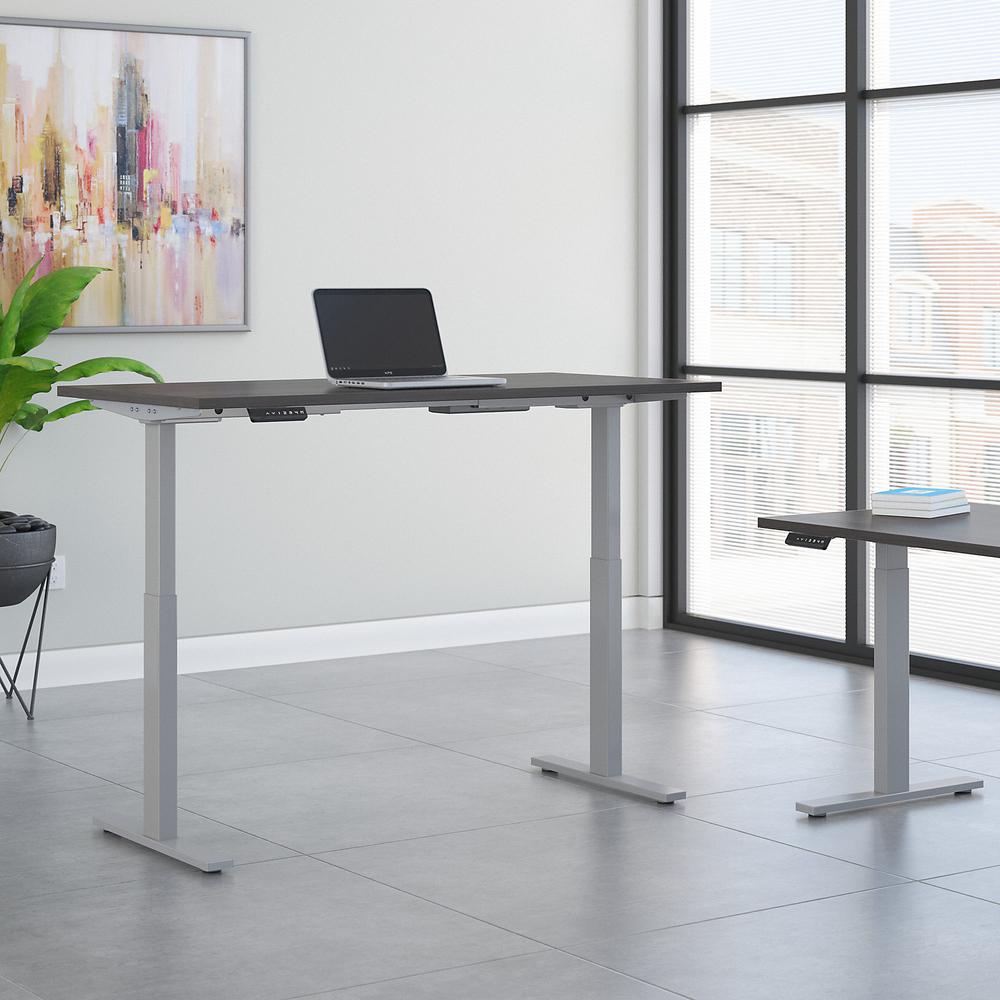 Move 60 Series by Bush Business Furniture 60W x 30D Height Adjustable Standing Desk, Storm Gray/Cool Gray Metallic. Picture 2