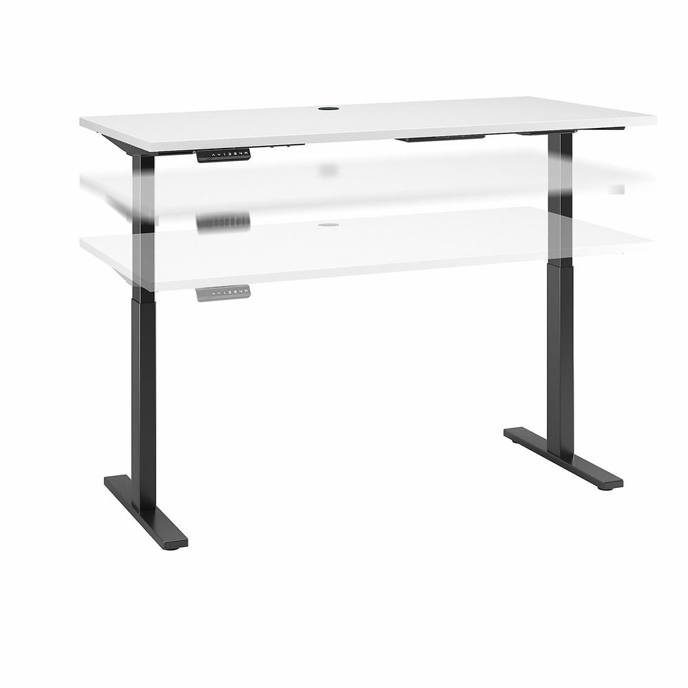 Move 60 Series by Bush Business Furniture 60W x 30D Height Adjustable Standing Desk, White/Black Powder Coat. Picture 1