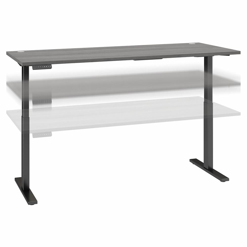 Move 60 Series by Bush Business Furniture 72W x 30D Electric Height Adjustable Standing Desk - Platinum Gray/Black Powder Coat. Picture 1