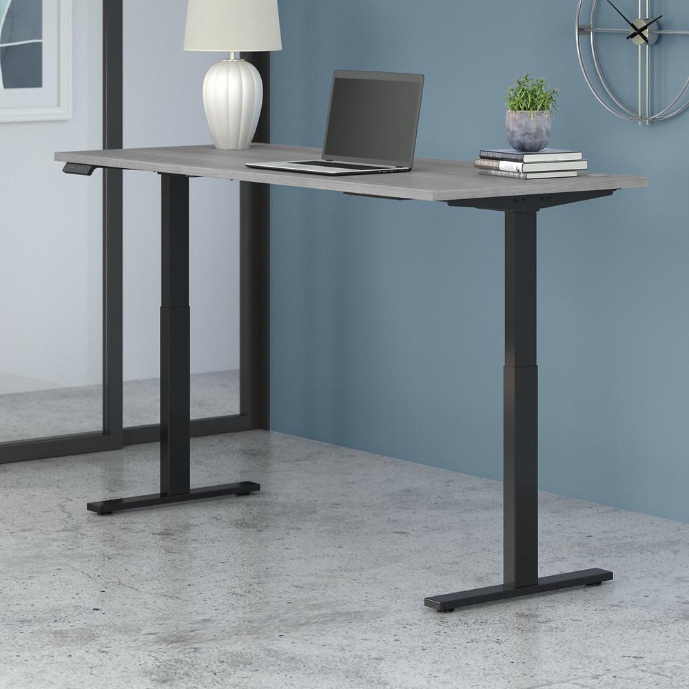Move 60 Series by Bush Business Furniture 72W x 30D Electric Height Adjustable Standing Desk - Platinum Gray/Black Powder Coat. Picture 3