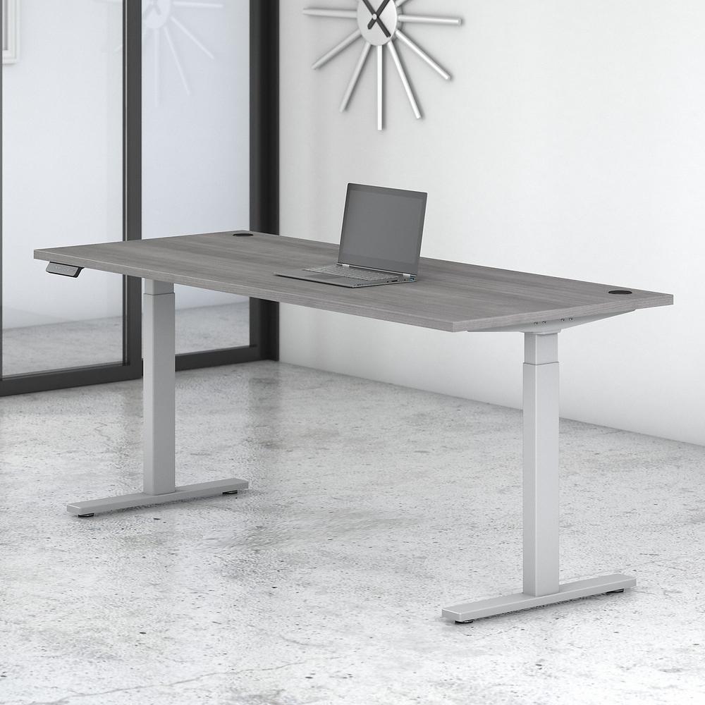 Move 60 Series by Bush Business Furniture 72W x 30D Height Adjustable Standing Desk , Platinum Gray/Cool Gray Metallic. Picture 2
