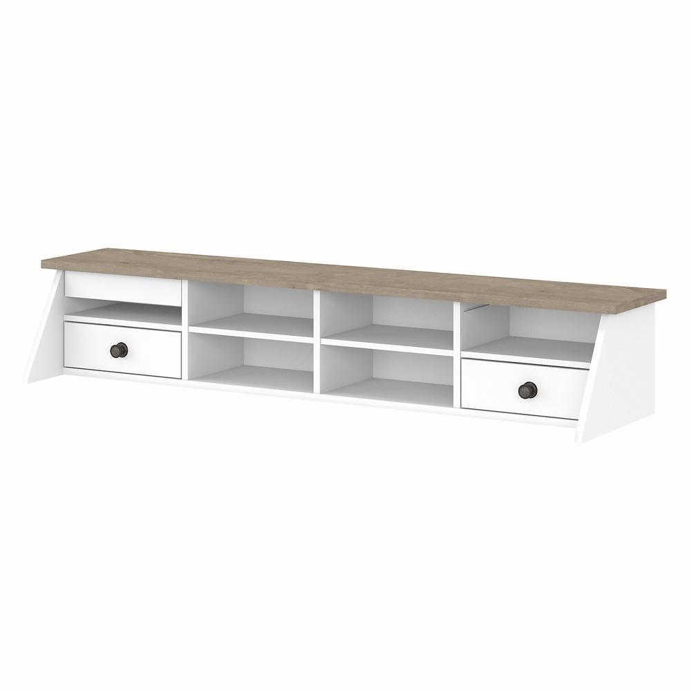 Bush Furniture Mayfield Desktop Organizer, Shiplap Gray/Pure White. Picture 1