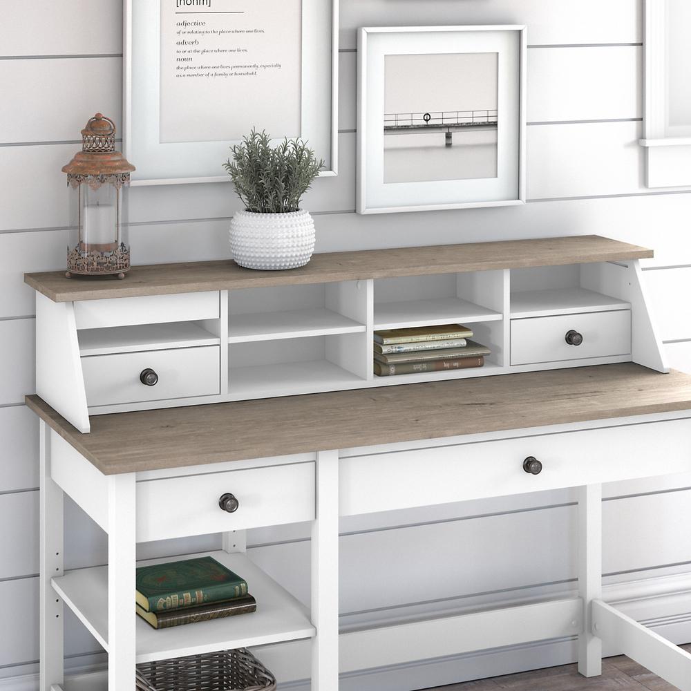 Bush Furniture Mayfield Desktop Organizer, Shiplap Gray/Pure White. Picture 2