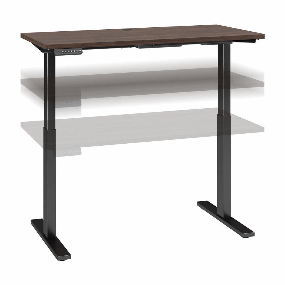 Move 60 Series by 48W x 24D Height Adjustable Standing Desk, Black Walnut/Black Powder Coat. Picture 1