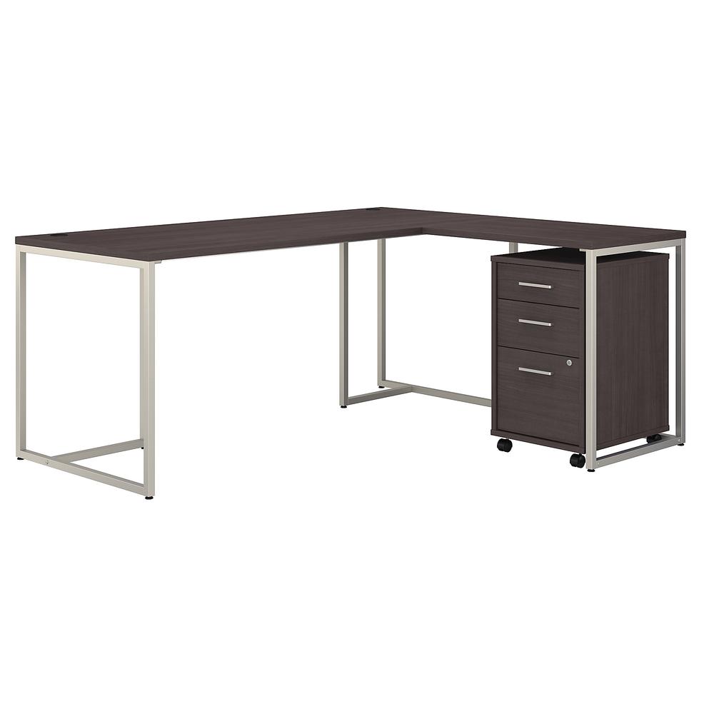 Office by kathy ireland® Method 72W L Shaped Desk with 30W Return and Mobile File Cabinet, Storm Gray. The main picture.