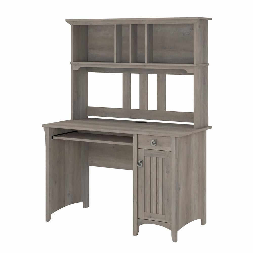Bush Furniture Salinas Small Computer Desk with Hutch in Driftwood Gray. Picture 1