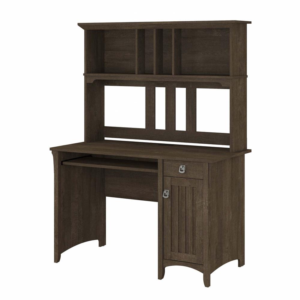 Salinas Small Computer Desk with Hutch in Ash Brown. Picture 1