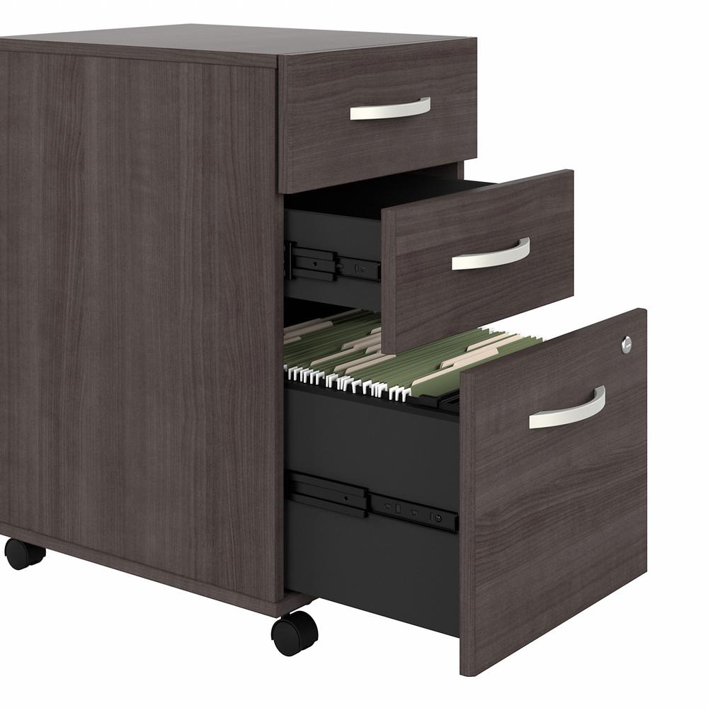 Bush Business Furniture Hybrid 3 Drawer Mobile File Cabinet - Assembled - Storm Gray. Picture 6