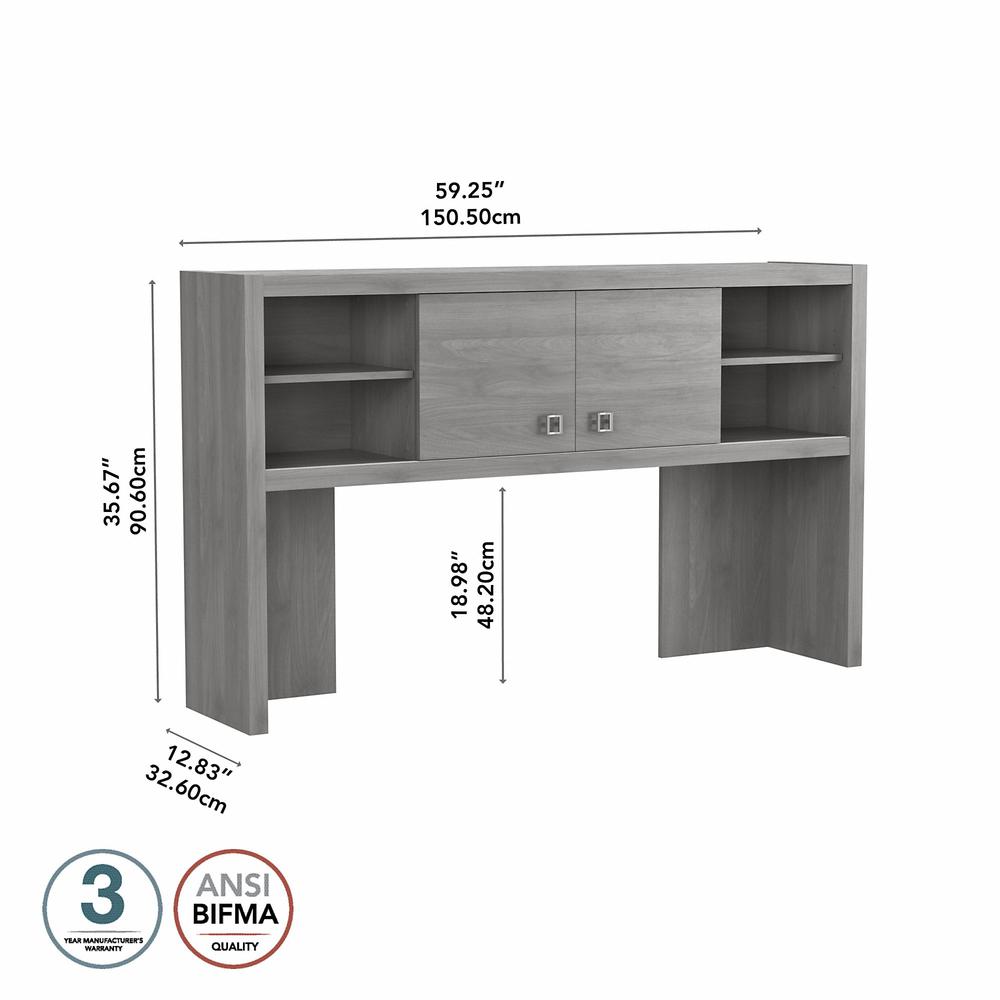 Office by kathy ireland® Echo 60W Hutch, Modern Gray. Picture 5