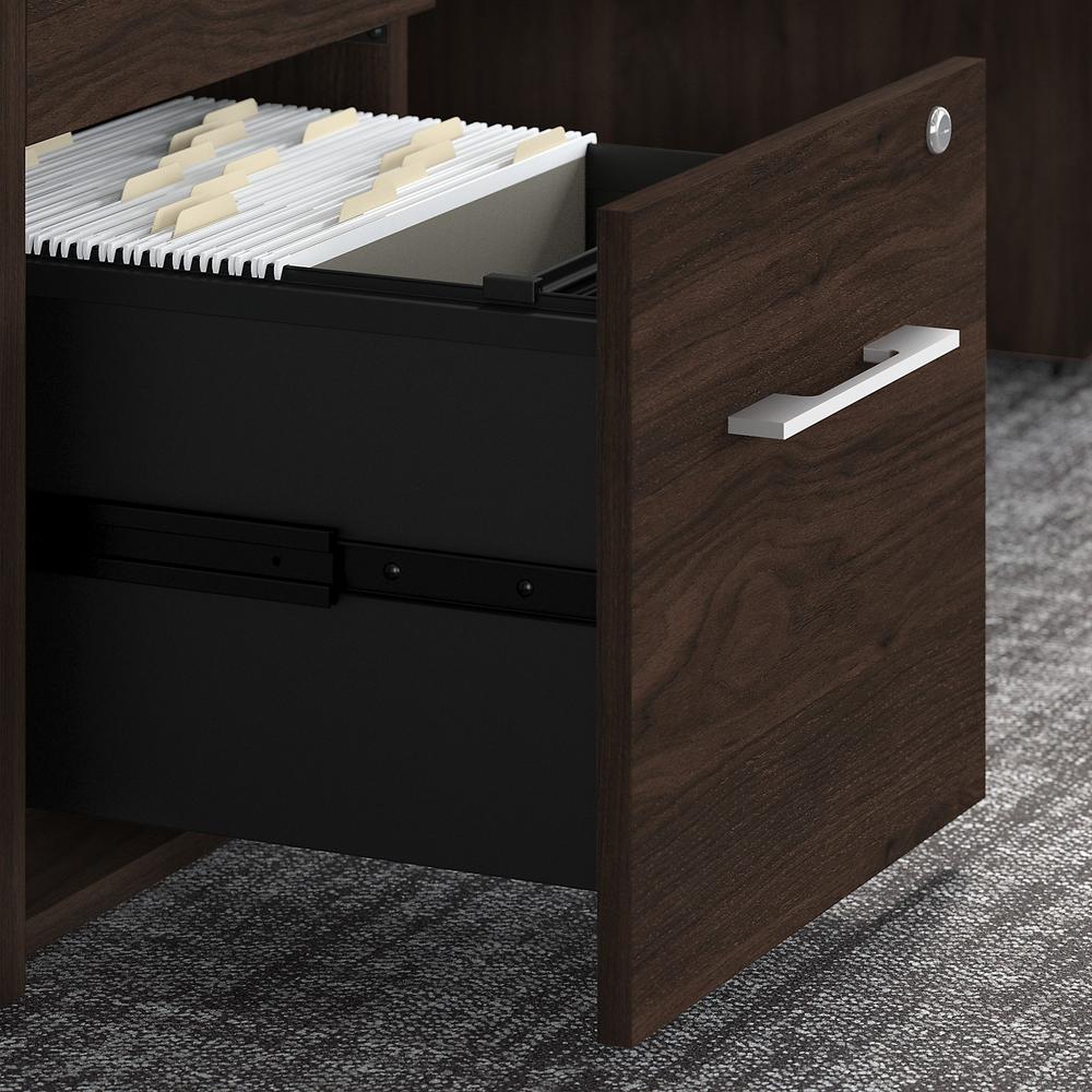 Bush Business Furniture Office 500 72W U Shaped Executive Desk with Drawers, Black Walnut. Picture 5