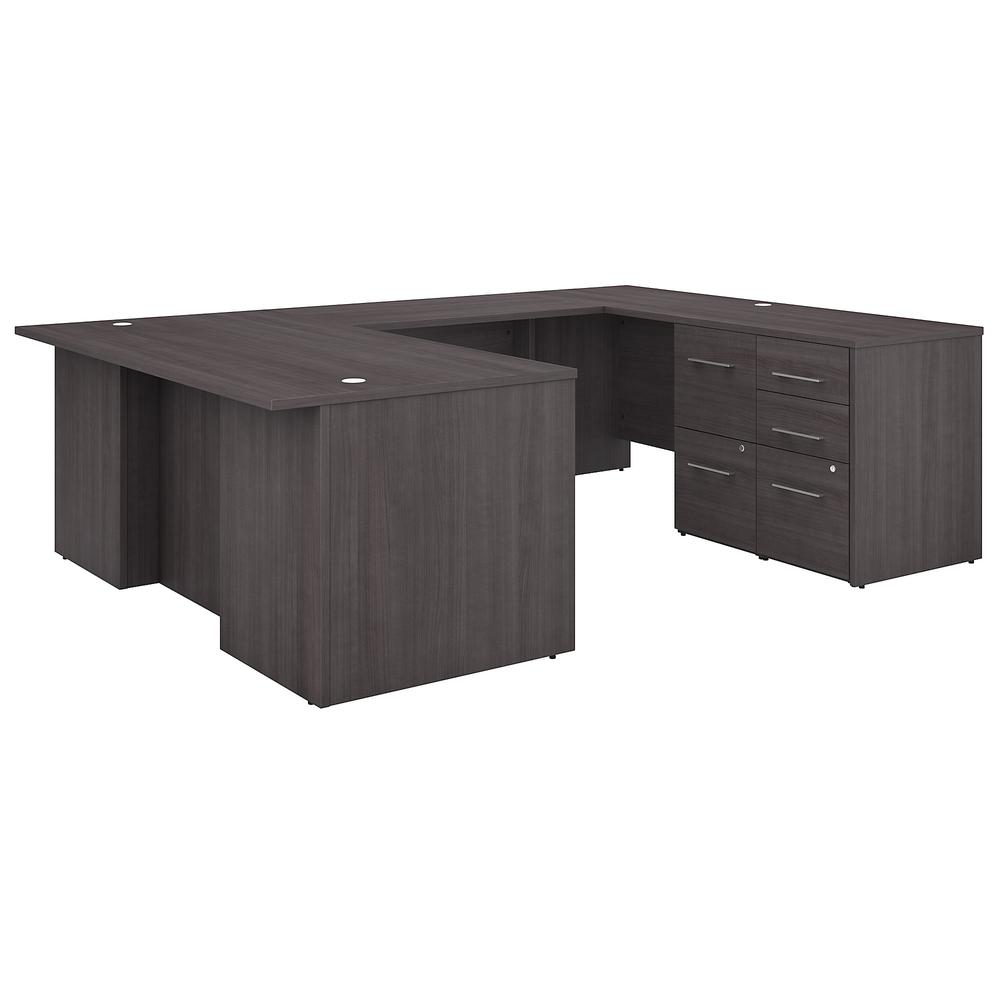 Bush Business Furniture Office 500 72W U Shaped Executive Desk with Drawers, Storm Gray. Picture 1