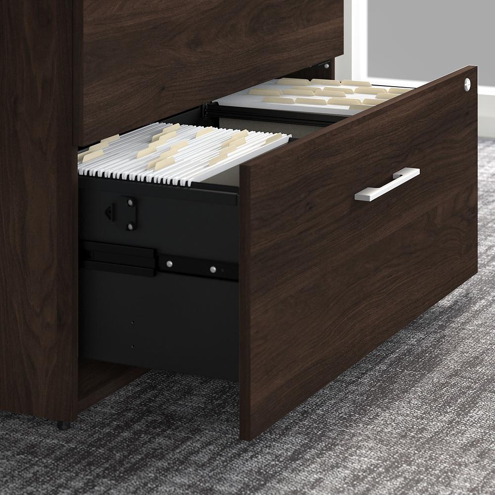 Bush Business Furniture Office 500 36W 2 Drawer Lateral File Cabinet with Hutch, Black Walnut. Picture 4