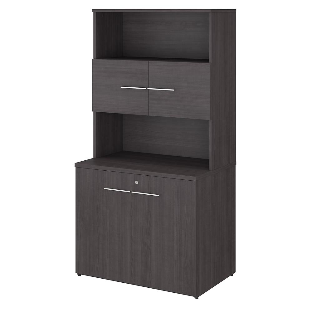Bush Business Furniture Office 500 36W Tall Storage Cabinet with Doors and Shelves, Storm Gray. Picture 1