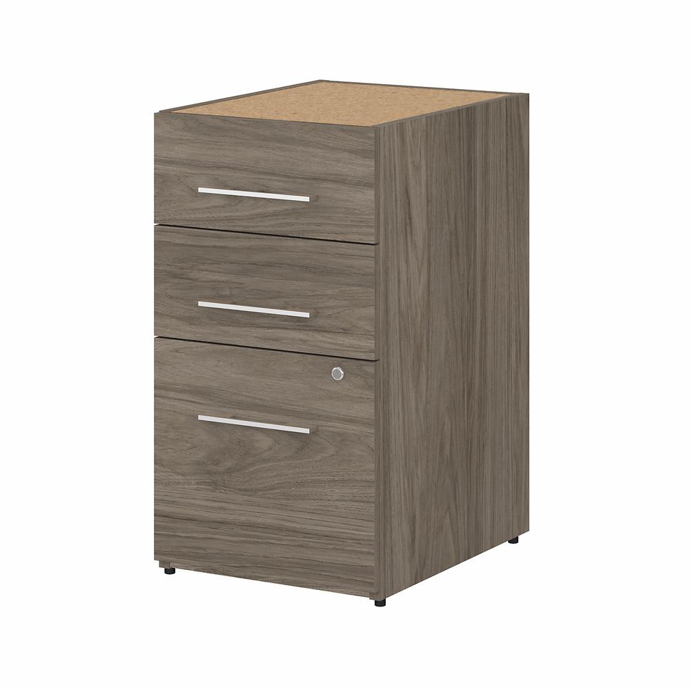 Bush Business Furniture Office 500 16W 3 Drawer File Cabinet - Assembled, Modern Hickory. Picture 1