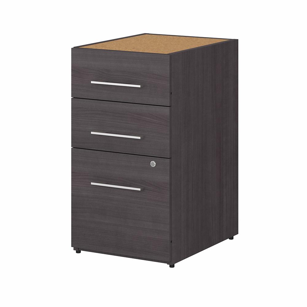 Bush Business Furniture Office 500 16W 3 Drawer File Cabinet - Assembled, Storm Gray. Picture 1