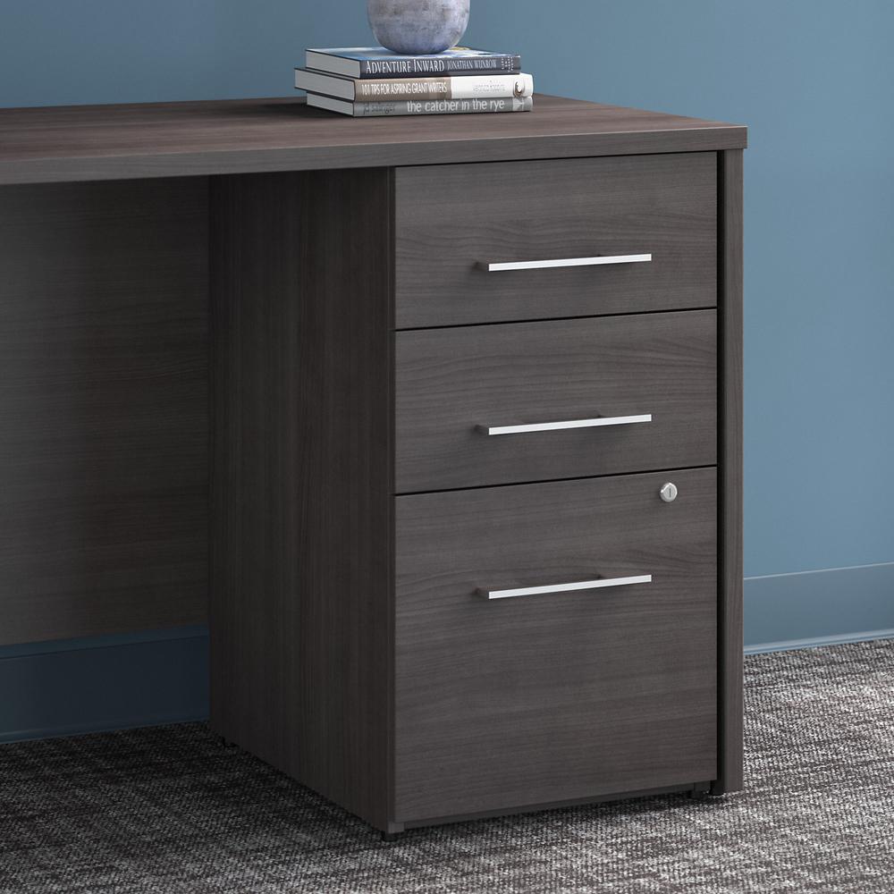 Bush Business Furniture Office 500 16W 3 Drawer File Cabinet - Assembled, Storm Gray. Picture 2