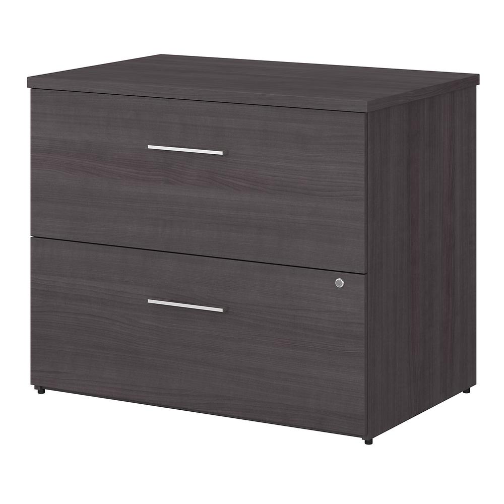 Bush Business Furniture Office 500 36W 2 Drawer Lateral File Cabinet - Assembled, Storm Gray. Picture 1