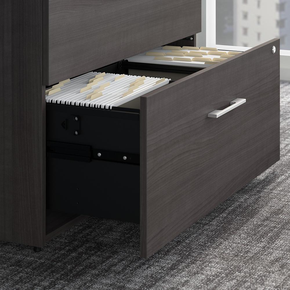 Bush Business Furniture Office 500 36W 2 Drawer Lateral File Cabinet - Assembled, Storm Gray. Picture 3
