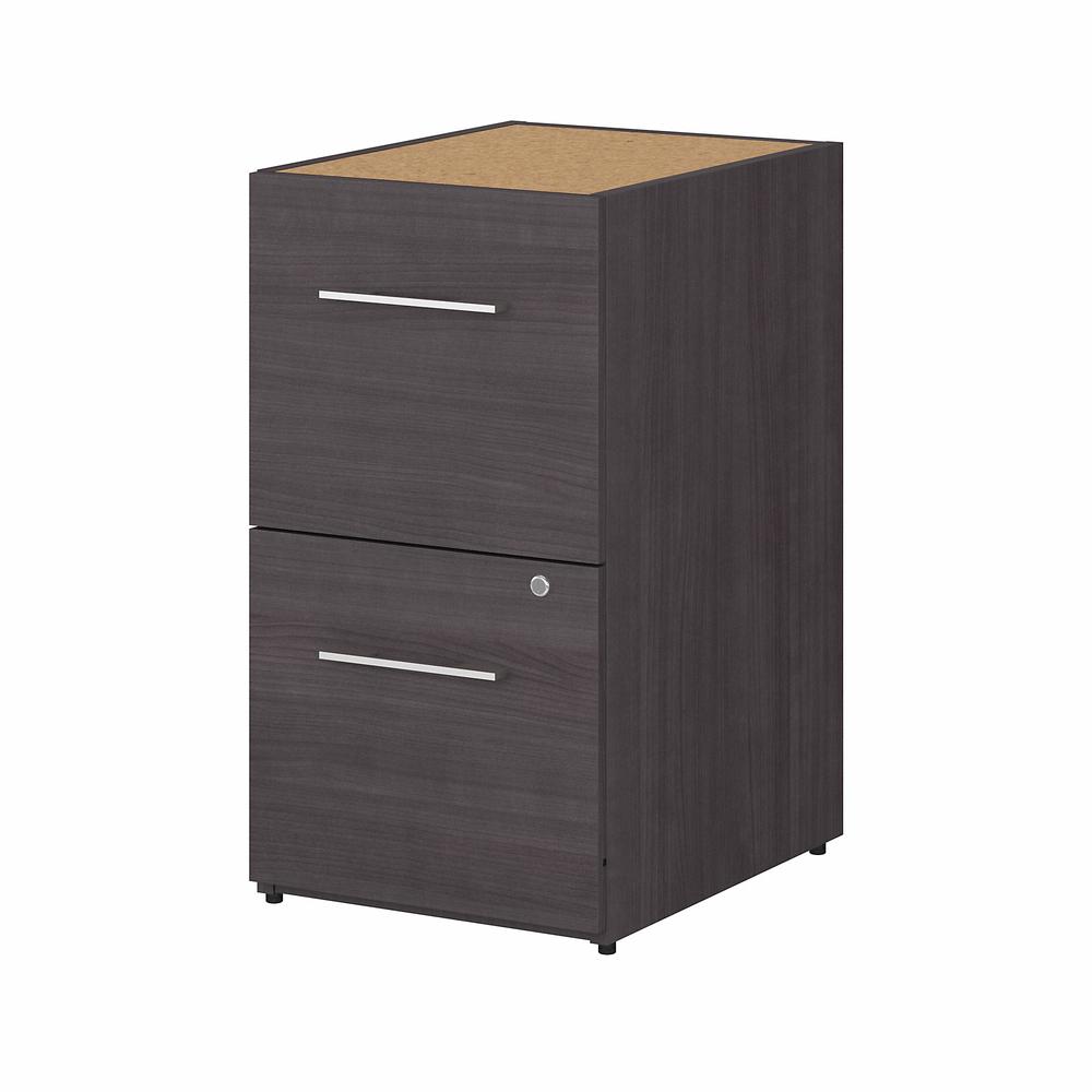 Bush Business Furniture Office 500 16W 2 Drawer File Cabinet - Assembled, Storm Gray. Picture 1