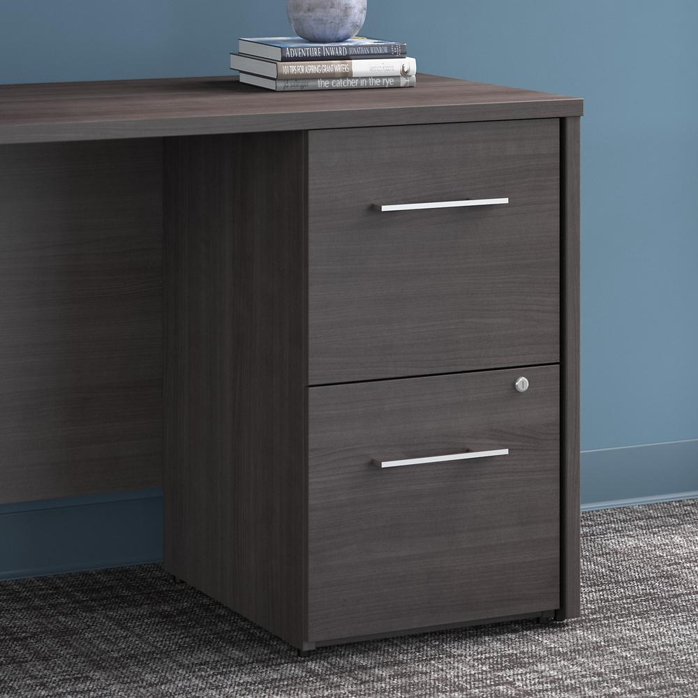 Bush Business Furniture Office 500 16W 2 Drawer File Cabinet - Assembled, Storm Gray. Picture 2