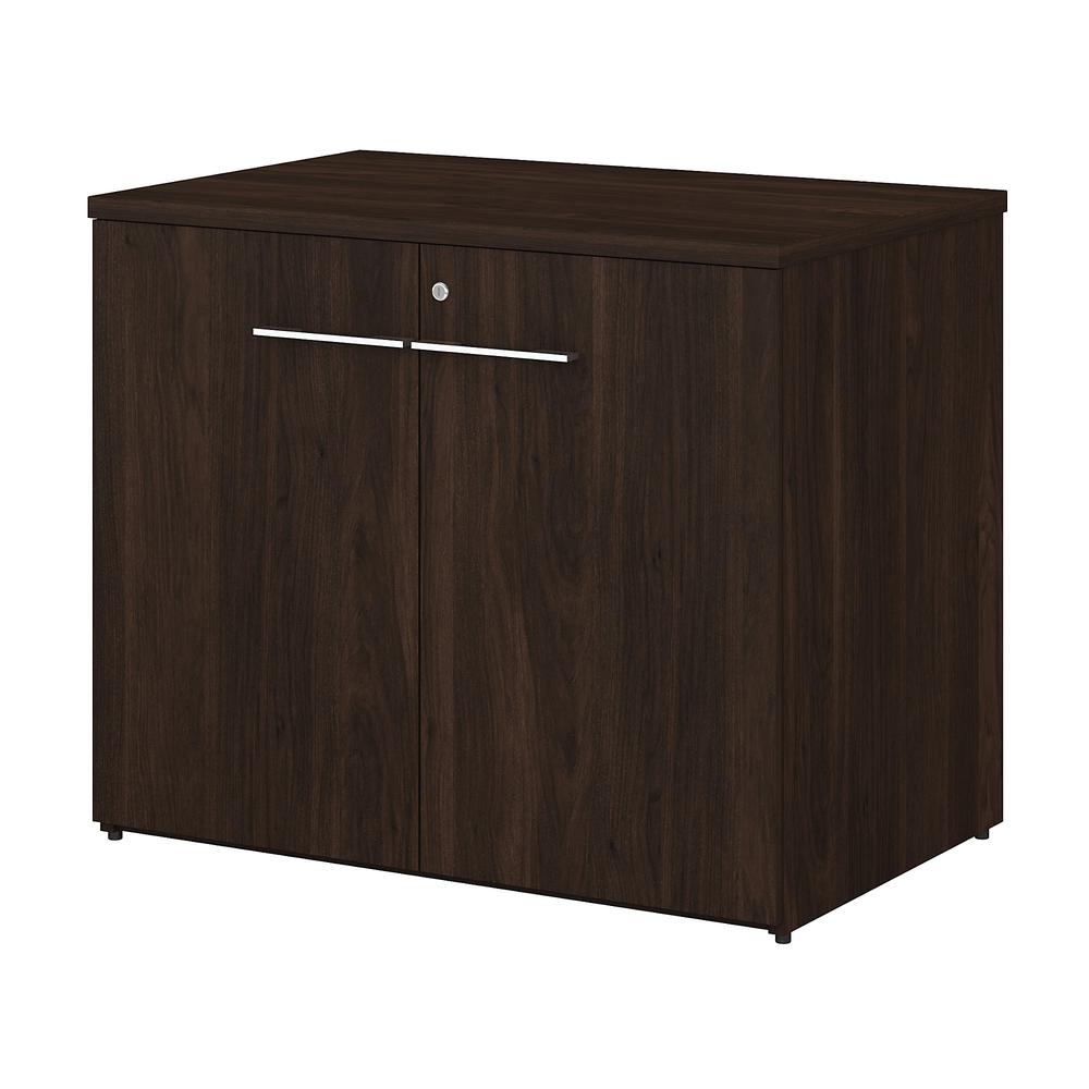 Bush Business Furniture Office 500 36W Storage Cabinet with Doors - Assembled, Black Walnut. Picture 1