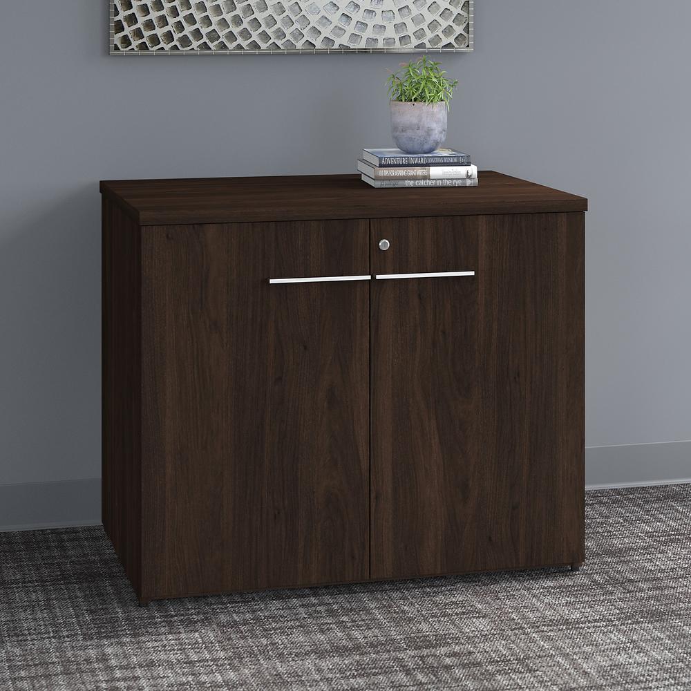 Bush Business Furniture Office 500 36W Storage Cabinet with Doors - Assembled, Black Walnut. Picture 2