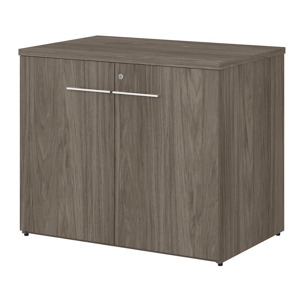 Bush Business Furniture Office 500 36W Storage Cabinet with Doors - Assembled, Modern Hickory. Picture 1