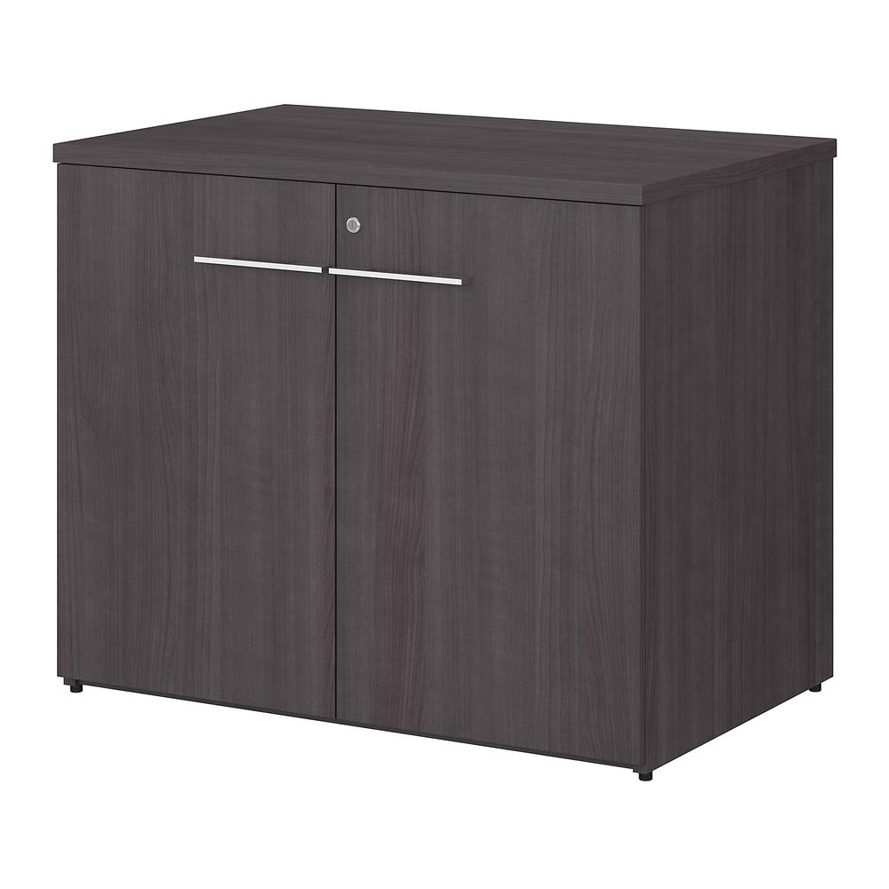 Bush Business Furniture Office 500 36W Storage Cabinet with Doors - Assembled, Storm Gray. Picture 1