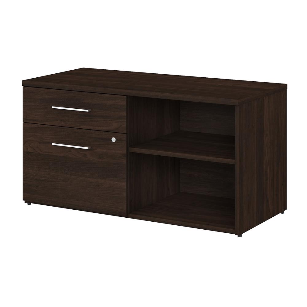 Bush Business Furniture Office 500 Low Storage Cabinet with Drawers and Shelves, Black Walnut. Picture 1